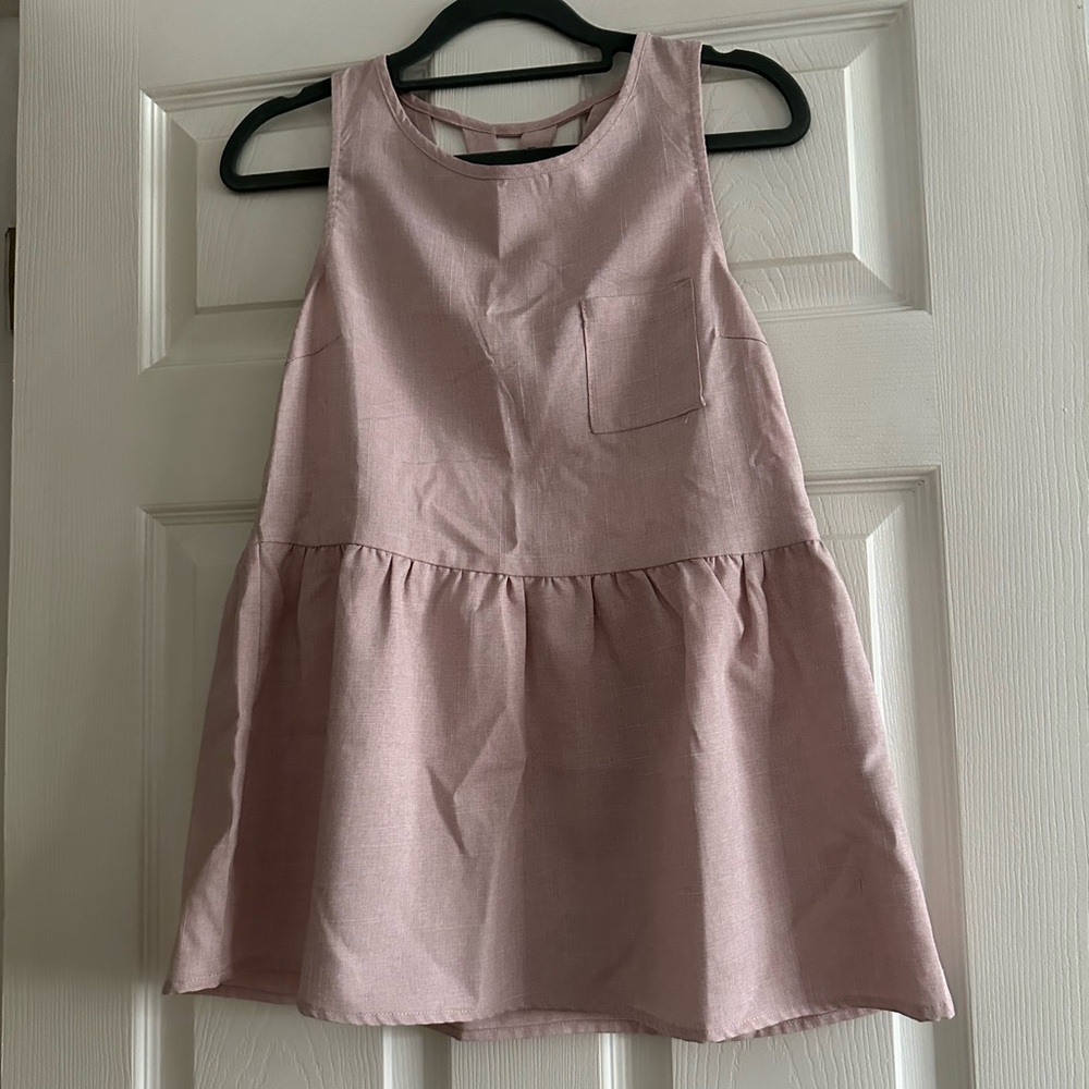 Pink criss-crossed back tank top